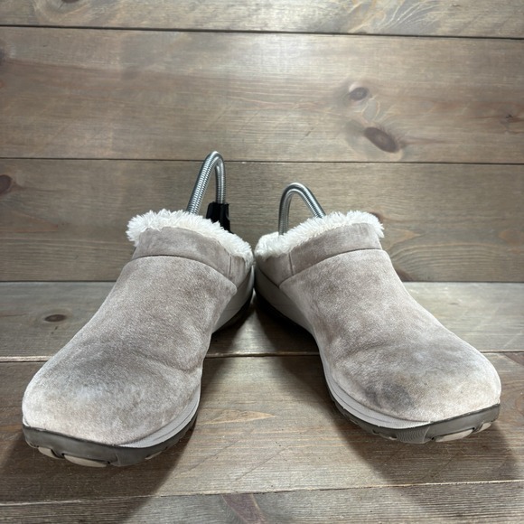 dansko parson womens size 40 shoes brown suede fur lined comfort clogs - Picture 3 of 9